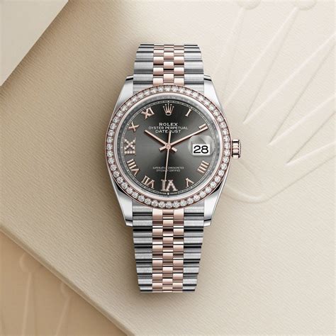 rolex everose gold and diamonds|rolex 36mm datejust with diamonds.